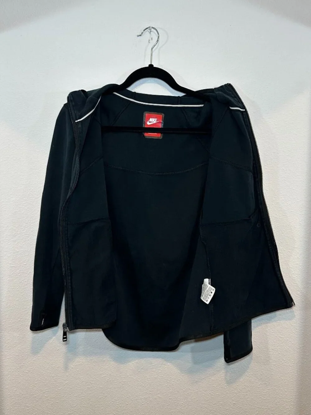 Nike Women's Athletic Full Zip Black Hoodie Tech Fleece Jacket Size Small
